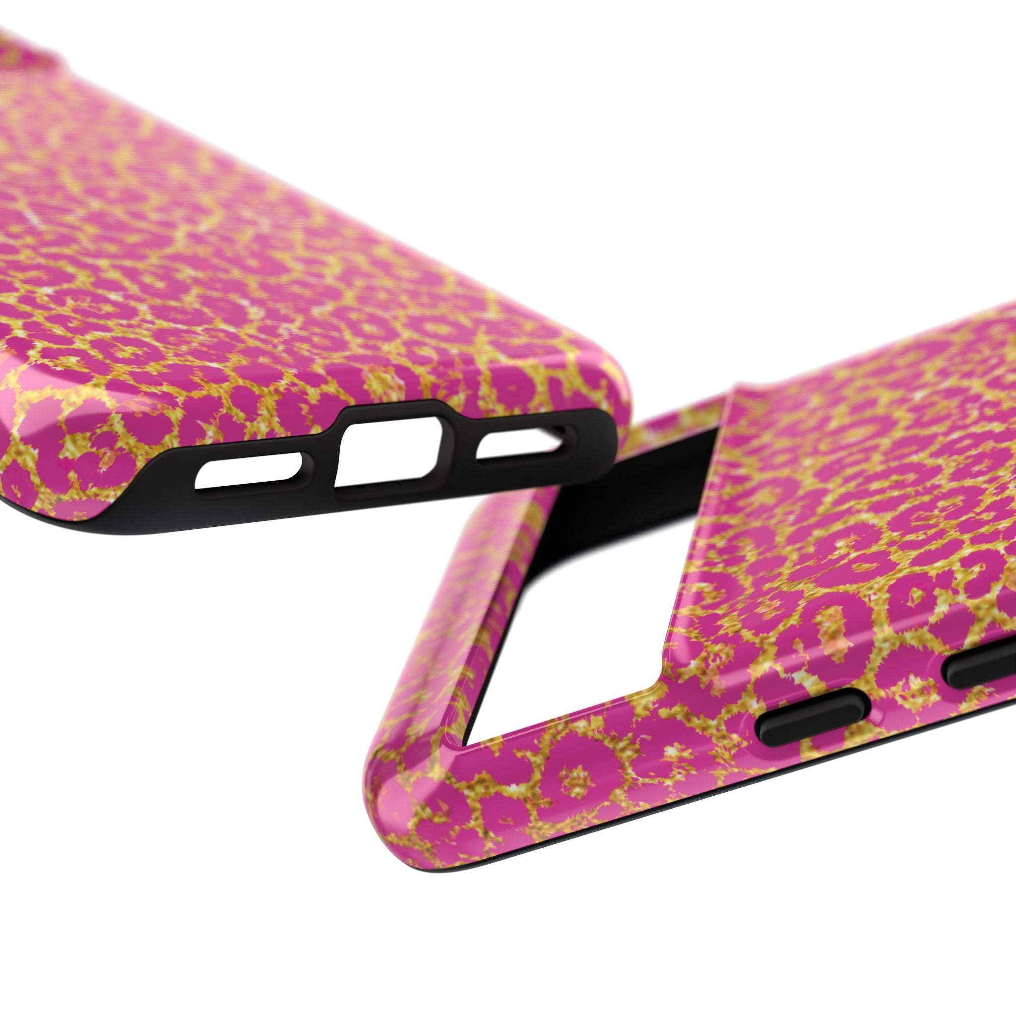 Pink Gold Leopard Tough Case for iPhone, Galaxy, or Google Pixel