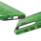 Neon Green Wood Print Tough Phone Case iPhone, Galaxy, or Google Pixel