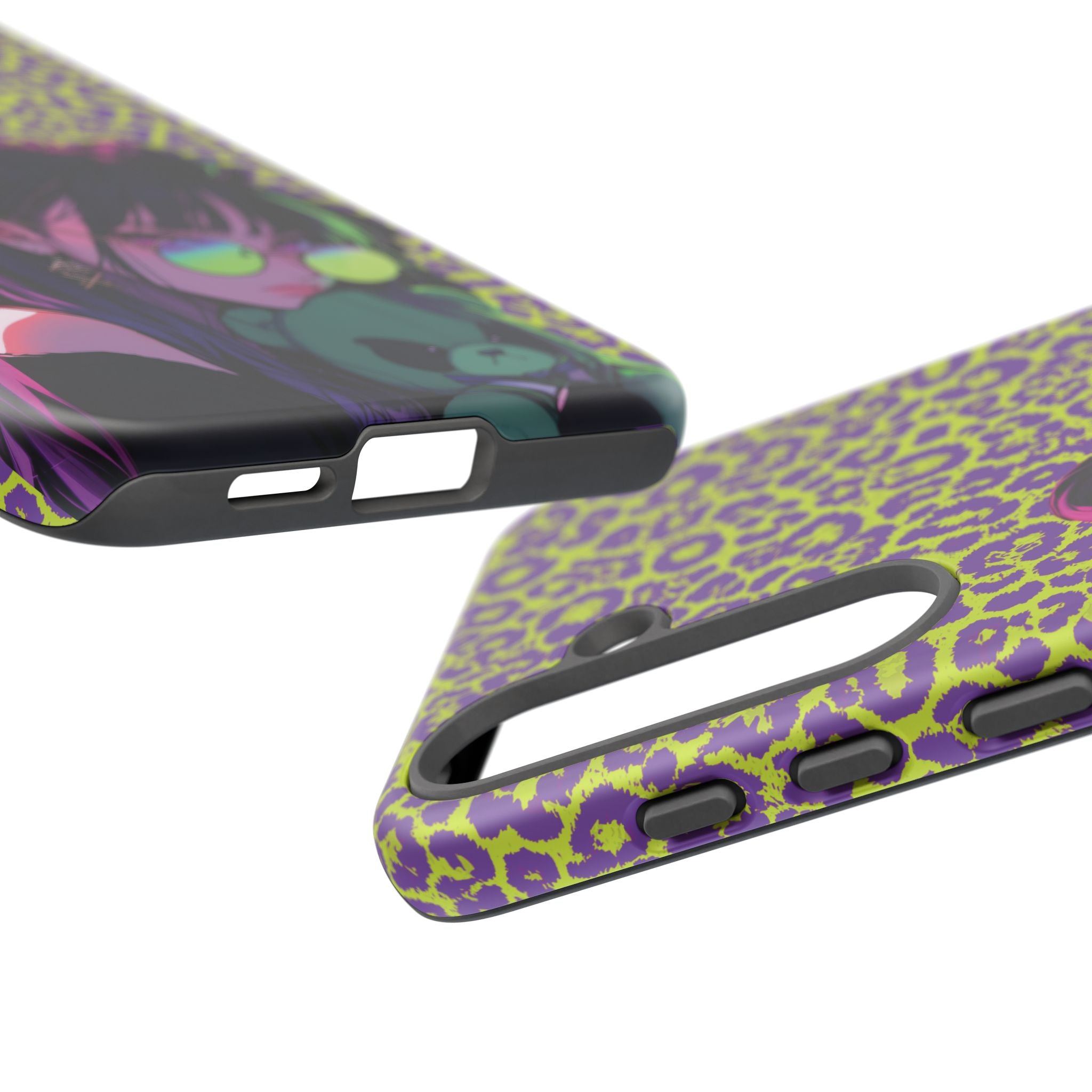 Purple Neon Lime Leopard Kz Tough Case for iPhone, Galaxy, or Google Pixel