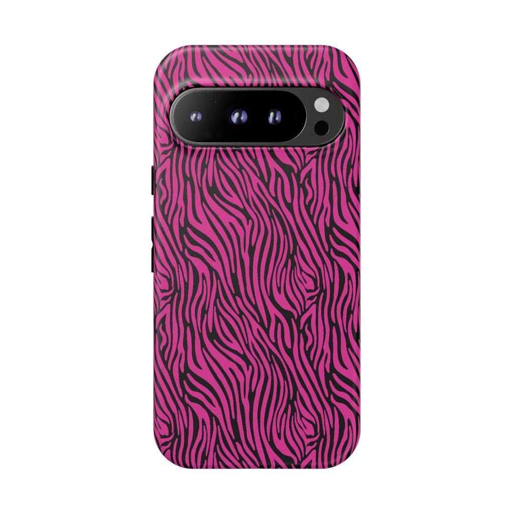 Pink Zebra Tough Phone Case for iPhone, Galaxy, or Google Pixel