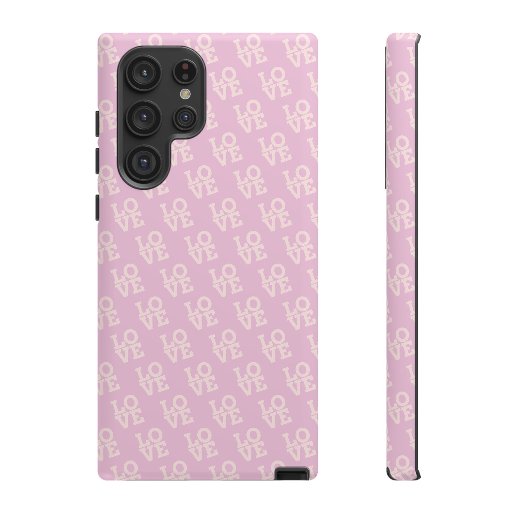 LOVE Pink Tough Phone Case for iPhone, Galaxy, or Google Pixel