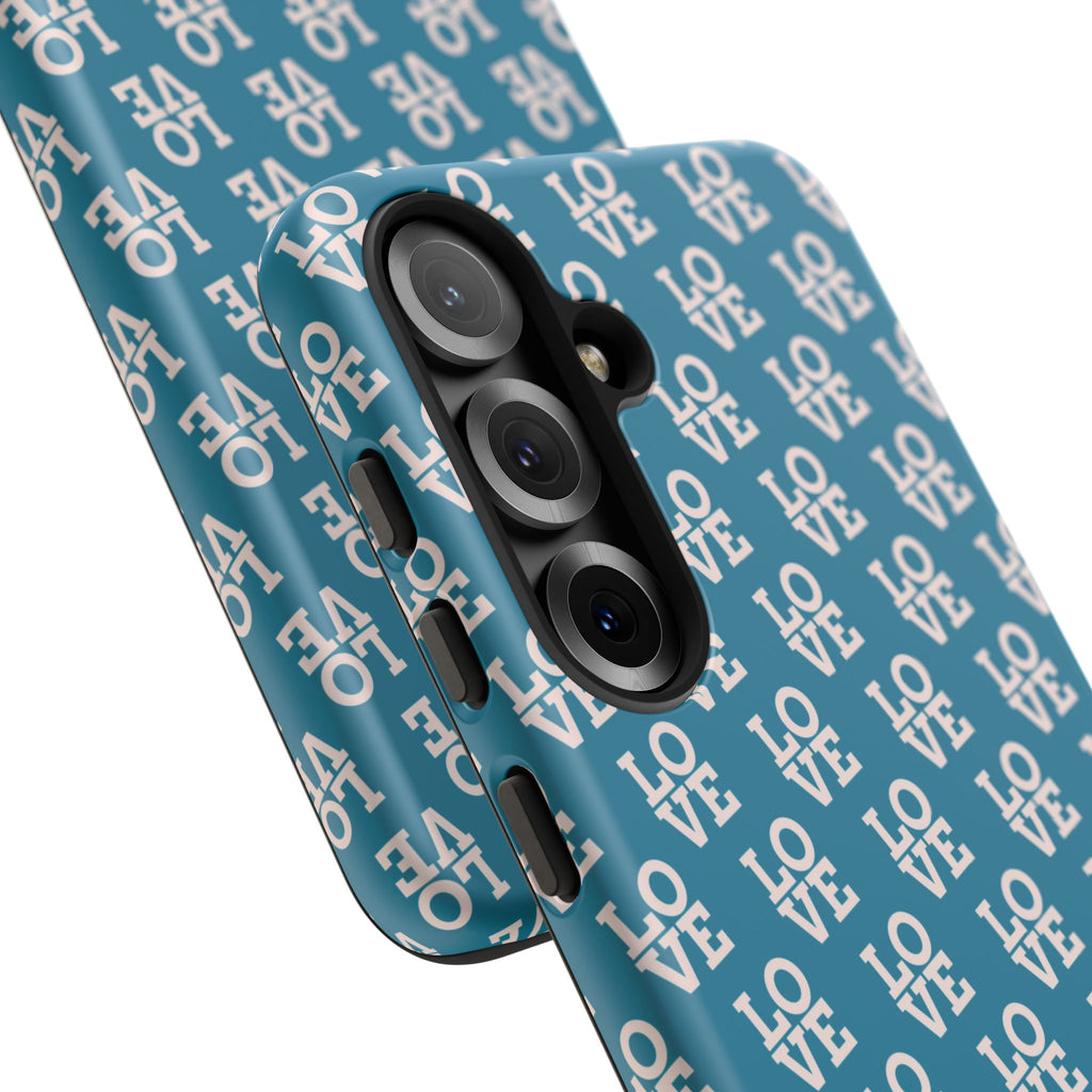 LOVE Teal Green Tough Phone Case iPhone, Galaxy, or Google Pixel
