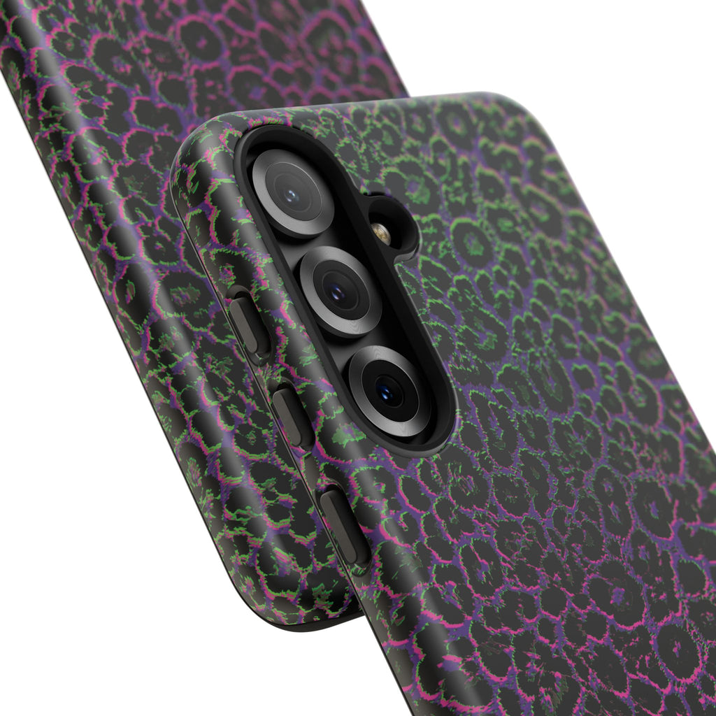 Colorful Leopard Tough Phone Case for iPhone, Galaxy, or Google Pixel
