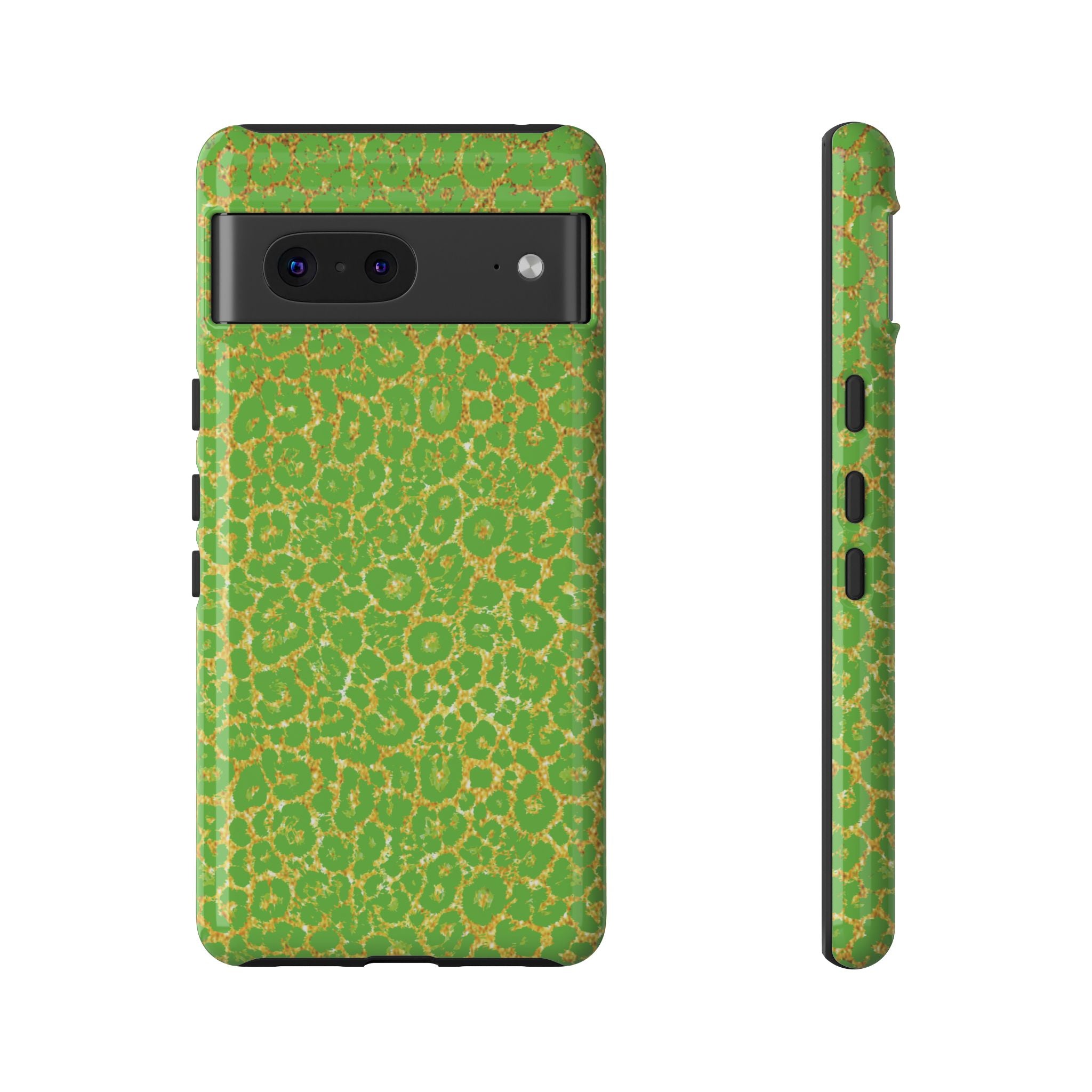 Neon Green Gold Leopard Tough Phone Case iPhone, Galaxy, or Google Pixel