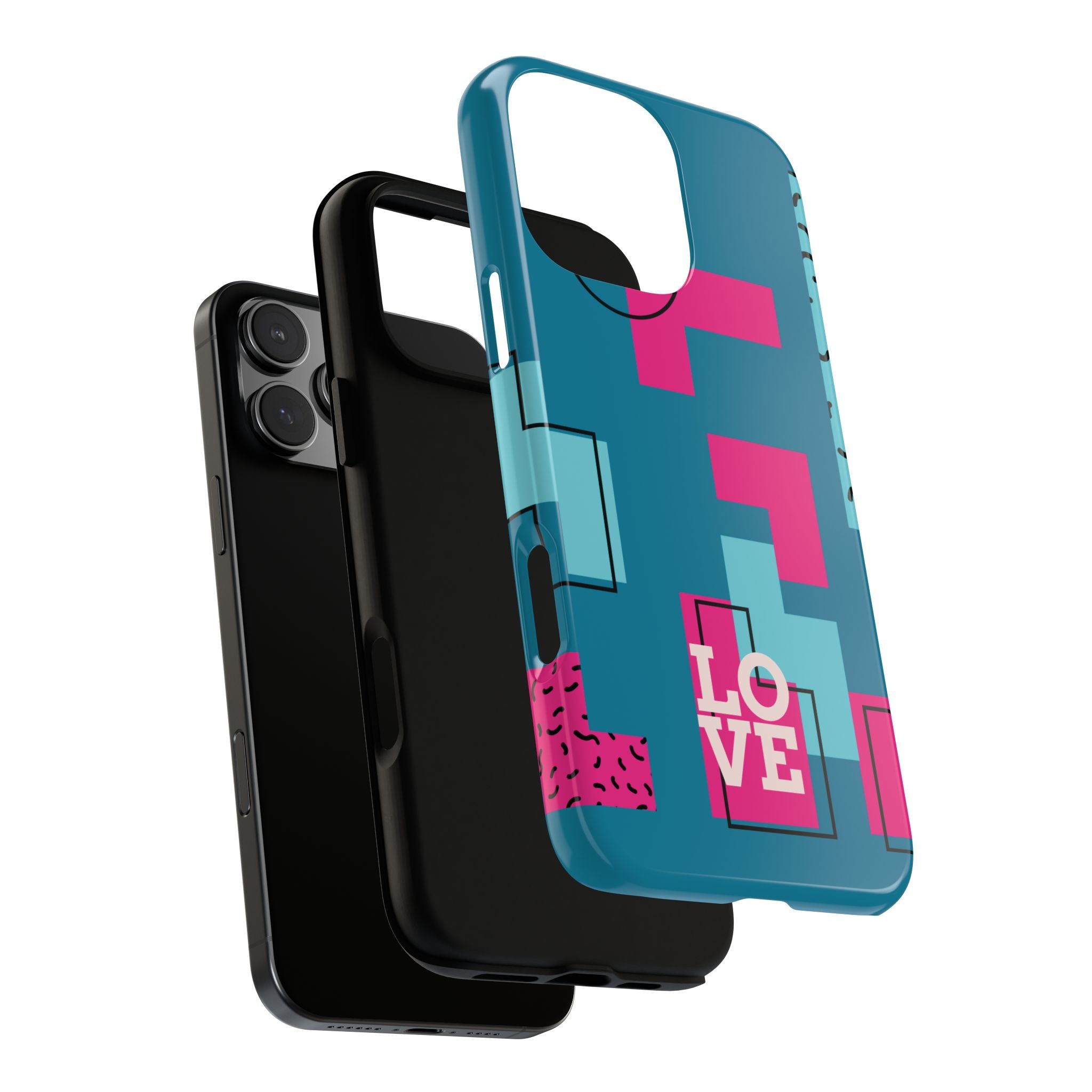 LOVE Teal Green Tough Phone Case for iPhone, Galaxy, or Google Pixel