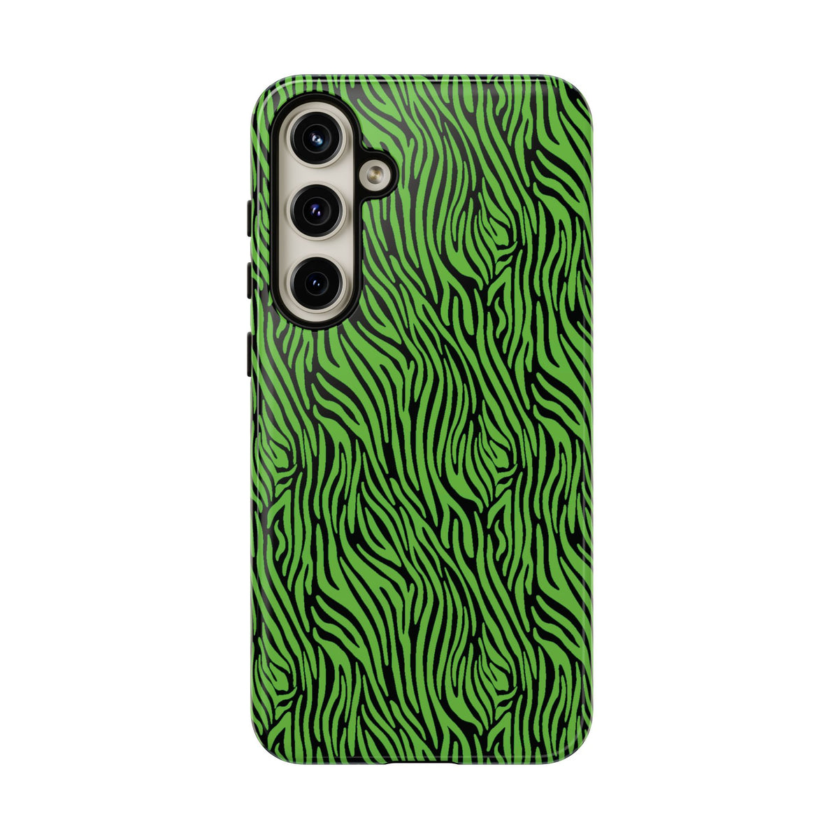 Neon Green Zebra Tough Phone Case iPhone, Galaxy, or Google Pixel