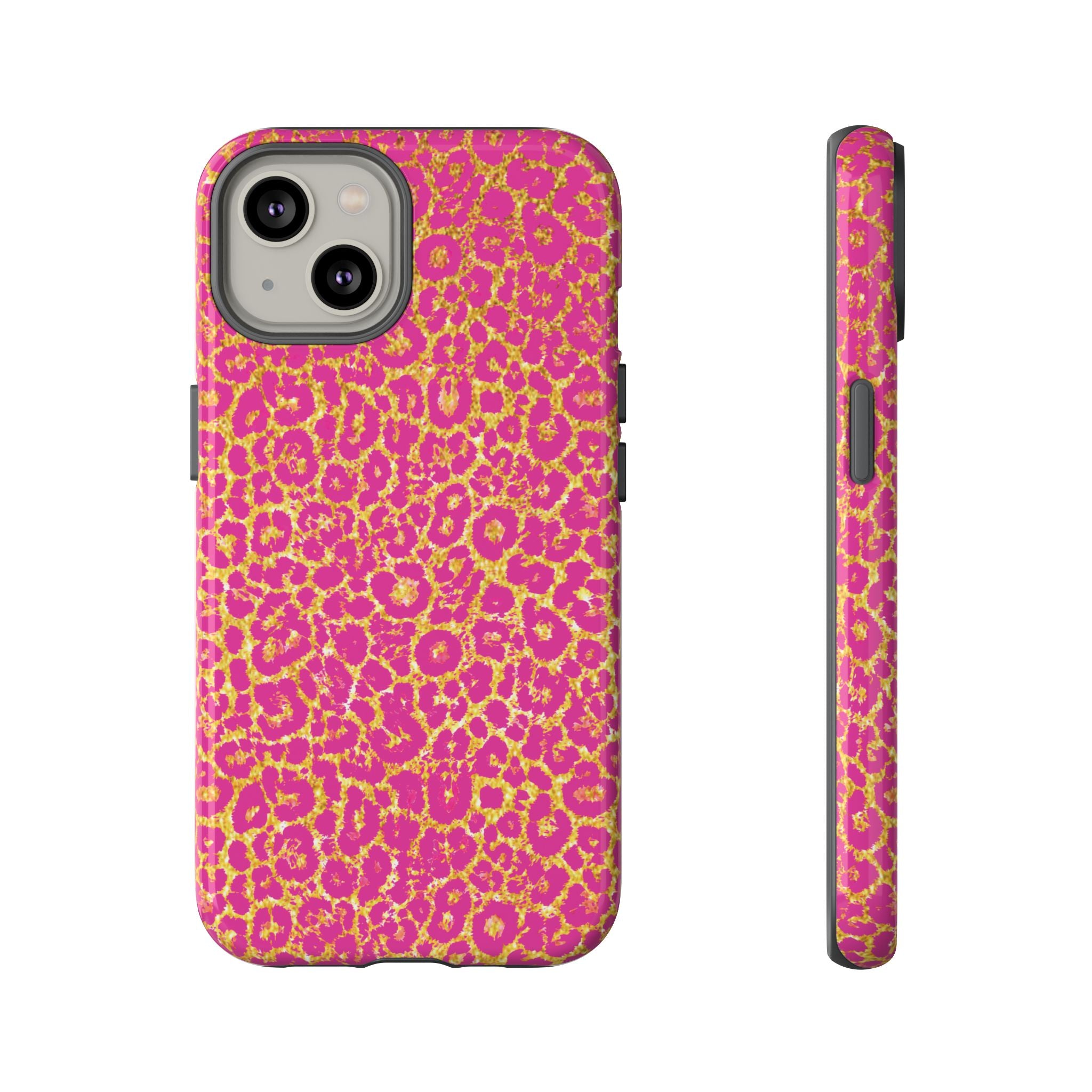 Pink Gold Leopard Tough Case for iPhone, Galaxy, or Google Pixel