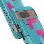 LOVE Aqua Blue Leopard RG Tough Phone Case iPhone, Galaxy, or Google Pixel