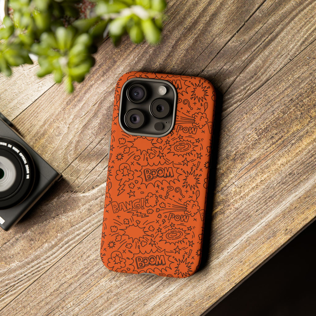 Wow Orange Tough Case for iPhone, Galaxy, or Google Pixel