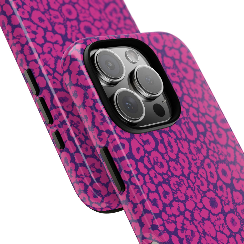 Pink Purple Leopard Tough Phone Case iPhone, Galaxy and Google Pixel