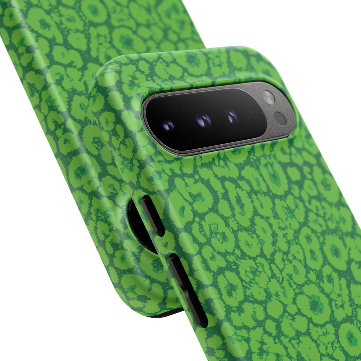 Neon Green Leopard Tough Phone Case for iPhone, Galaxy, or Google Pixel