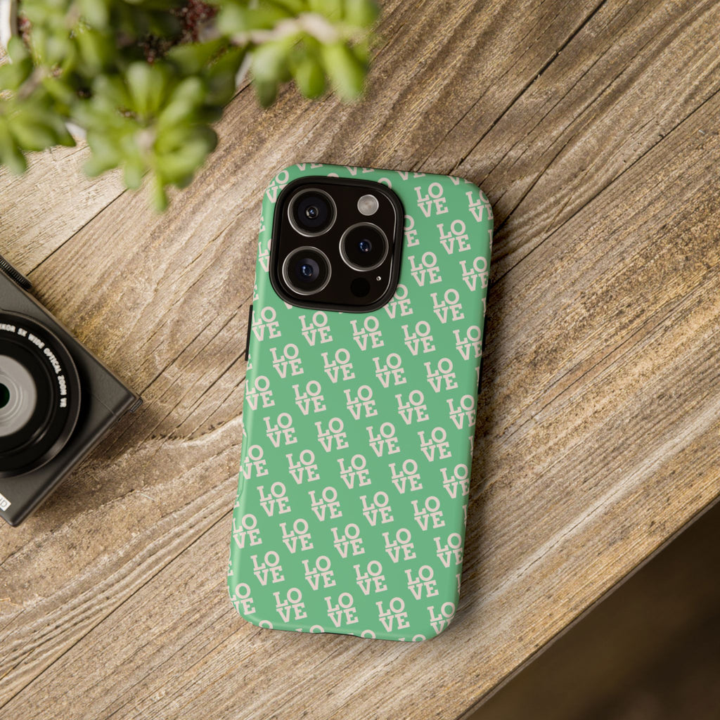 LOVE Aqua Tough Phone Case for iPhone, Galaxy, or Google Pixel