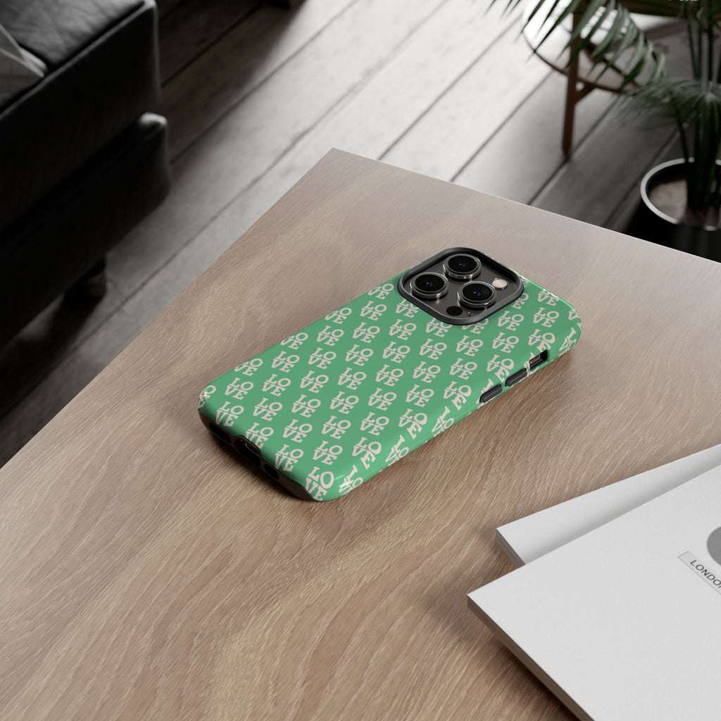 LOVE Aqua Tough Phone Case for iPhone, Galaxy, or Google Pixel