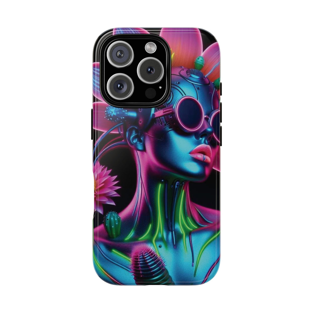 Neon Androgen Cactus Flower Tough Phone Case for iPhone, Galaxy, or Google Pixel