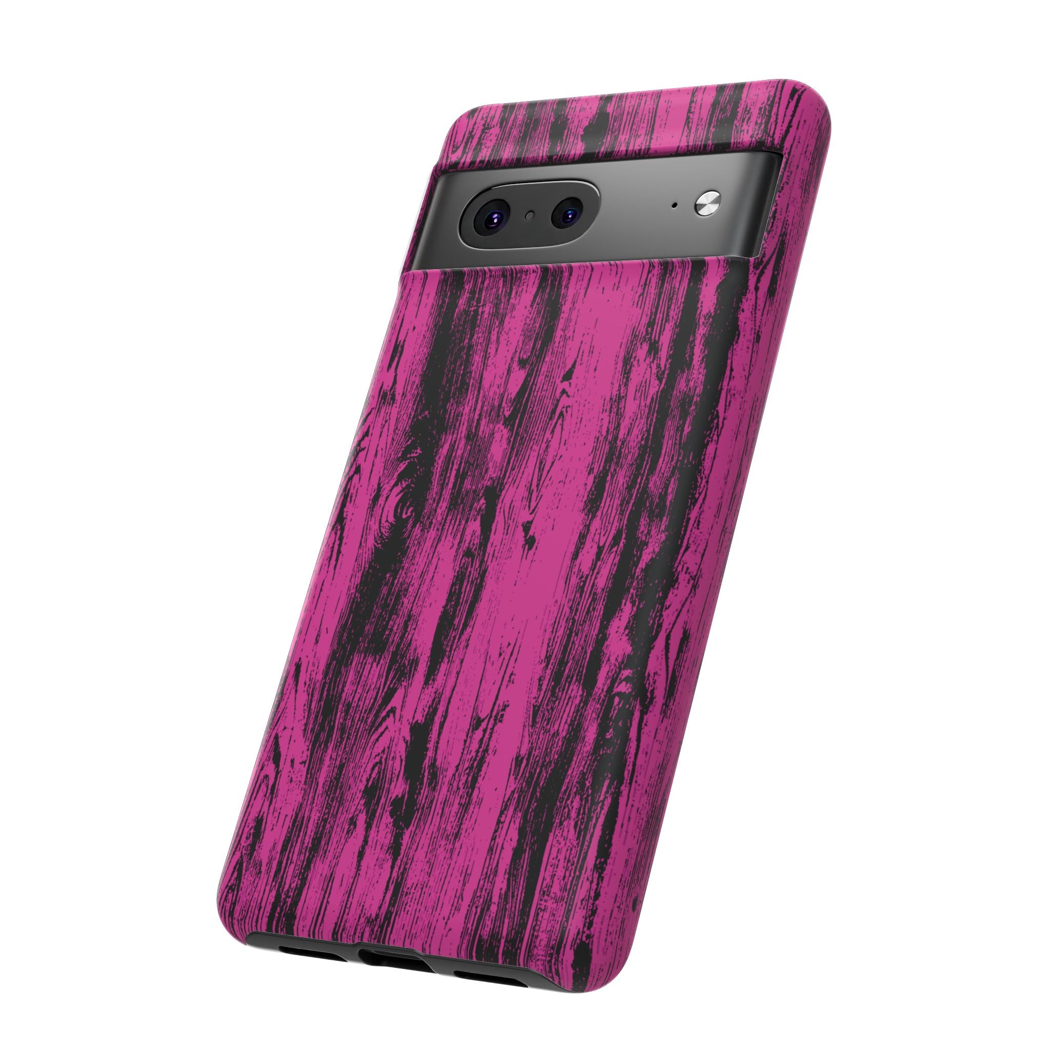 Hot Pink wood print Design Tough Phone Case for iPhone, Galaxy, or Google Pixel