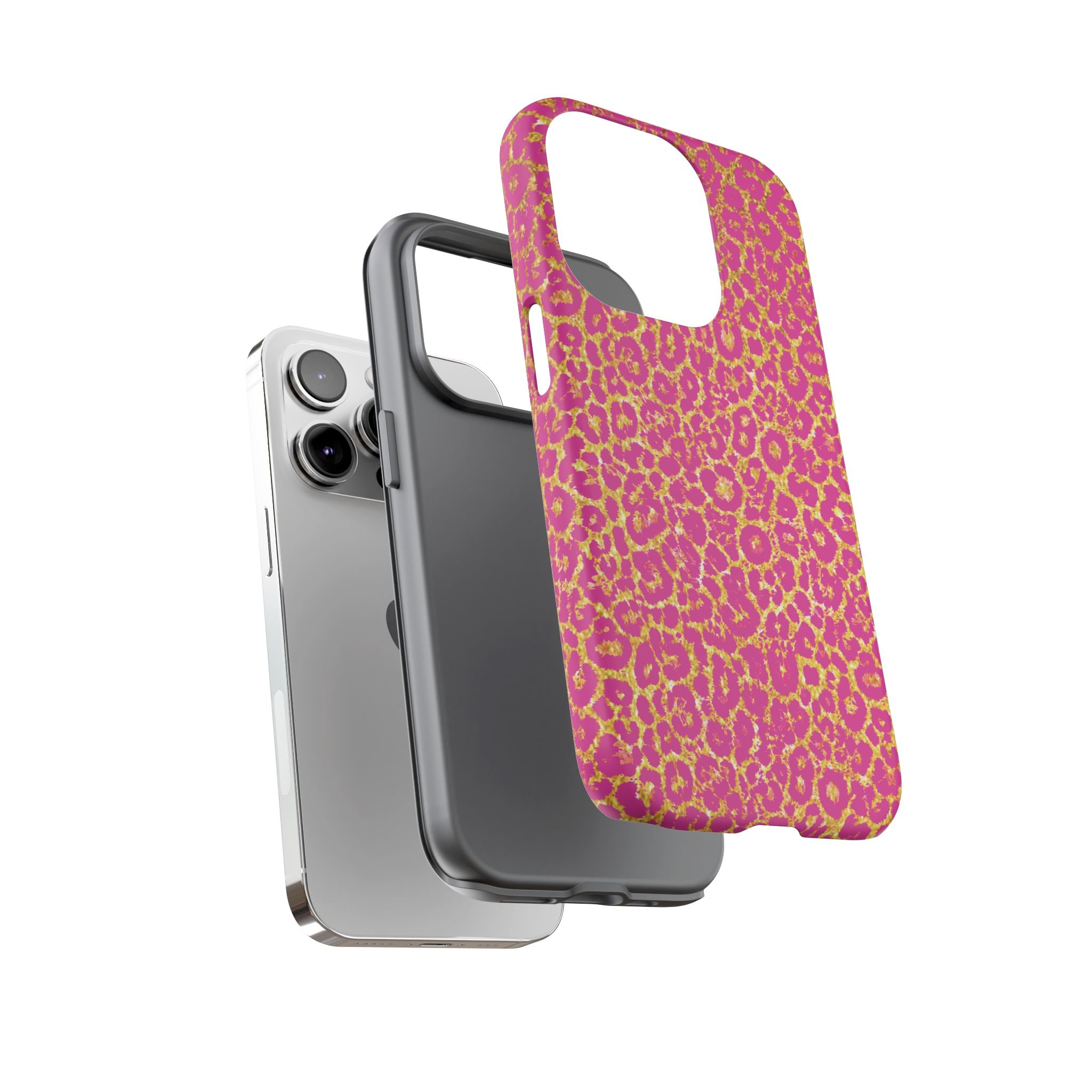 Pink Gold Leopard Tough Case for iPhone, Galaxy, or Google Pixel