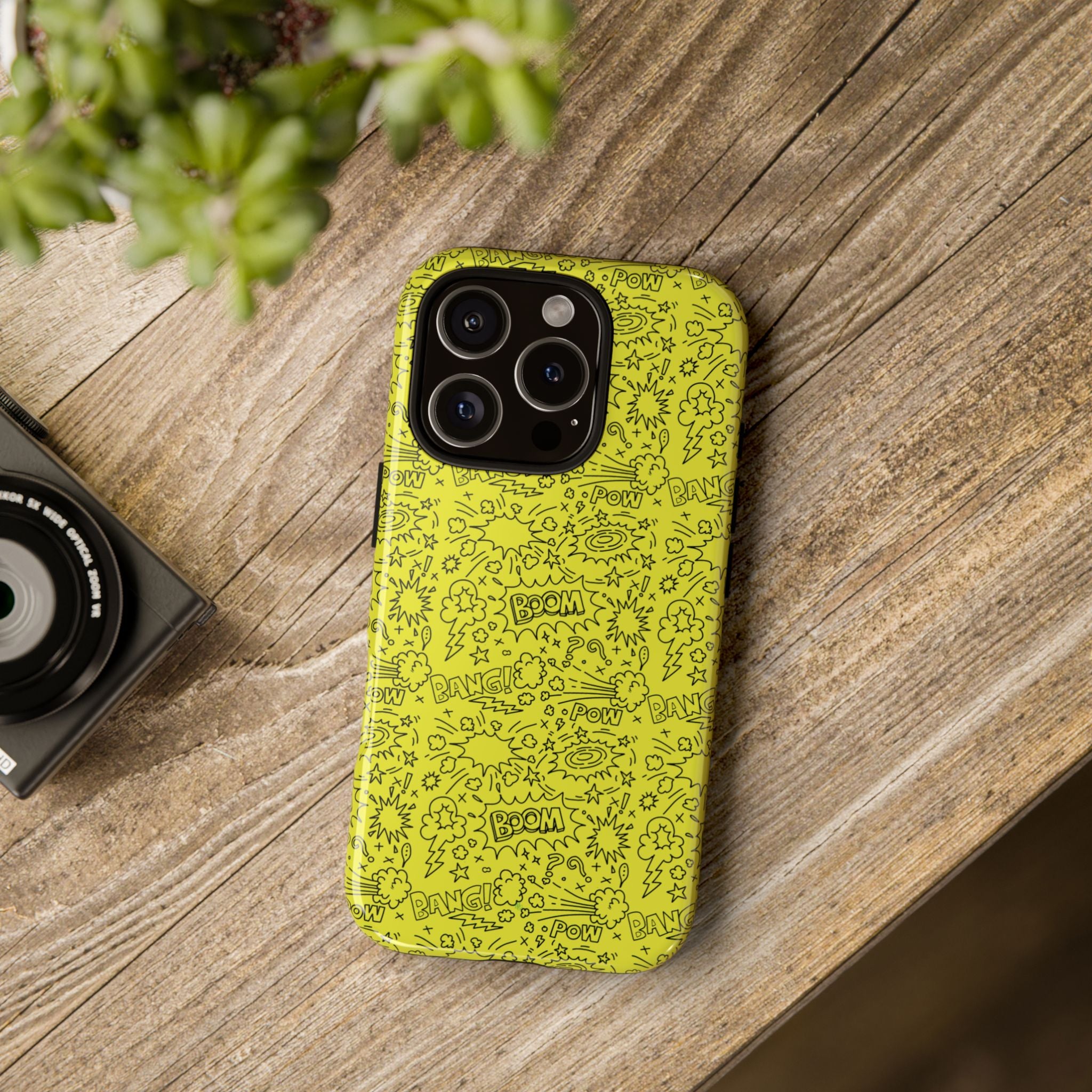 Neon Yellow Wow RG Tough Phone Case for iPhone, Galaxy, or Google Pixel