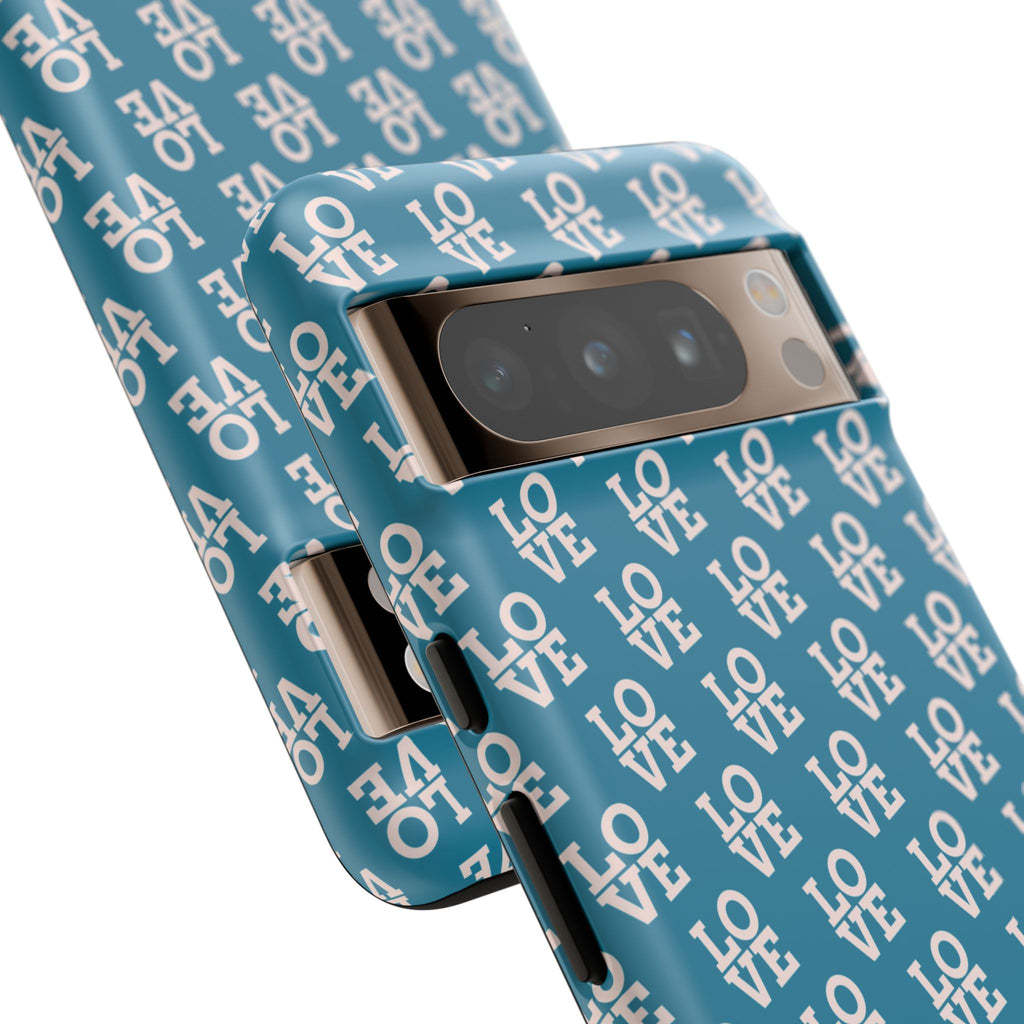 LOVE Teal Green Tough Phone Case iPhone, Galaxy, or Google Pixel