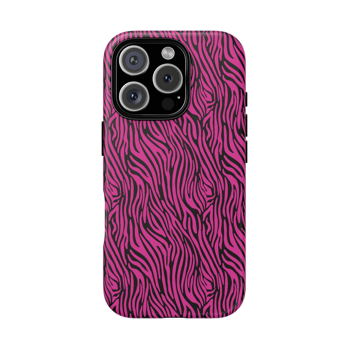 Pink Zebra Tough Phone Case for iPhone, Galaxy, or Google Pixel