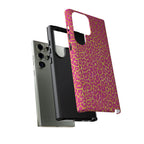 Pink Gold Leopard Tough Case for iPhone, Galaxy, or Google Pixel