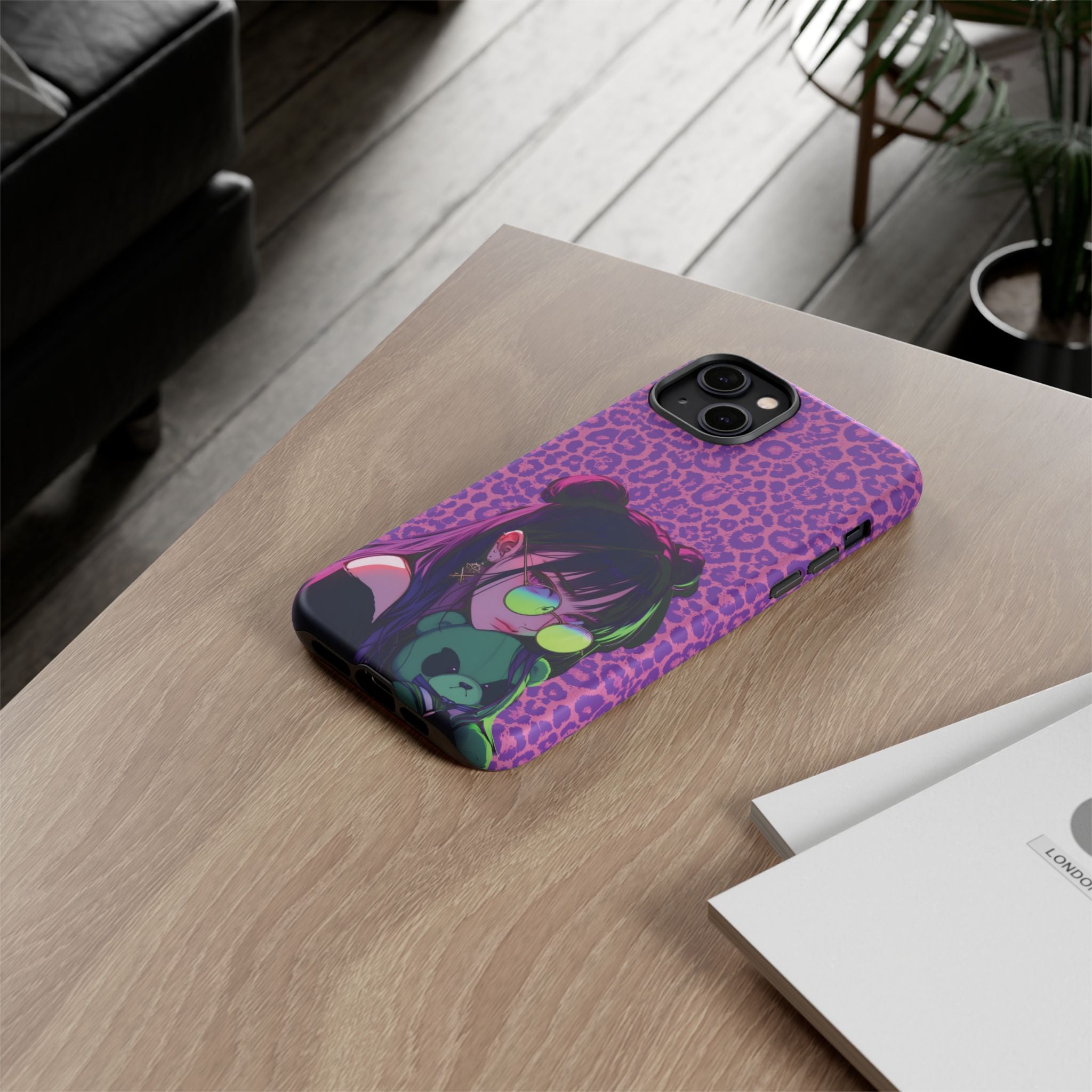 Purple Pink Leopard Kz iPhone, Galaxy and Google Tough Cases