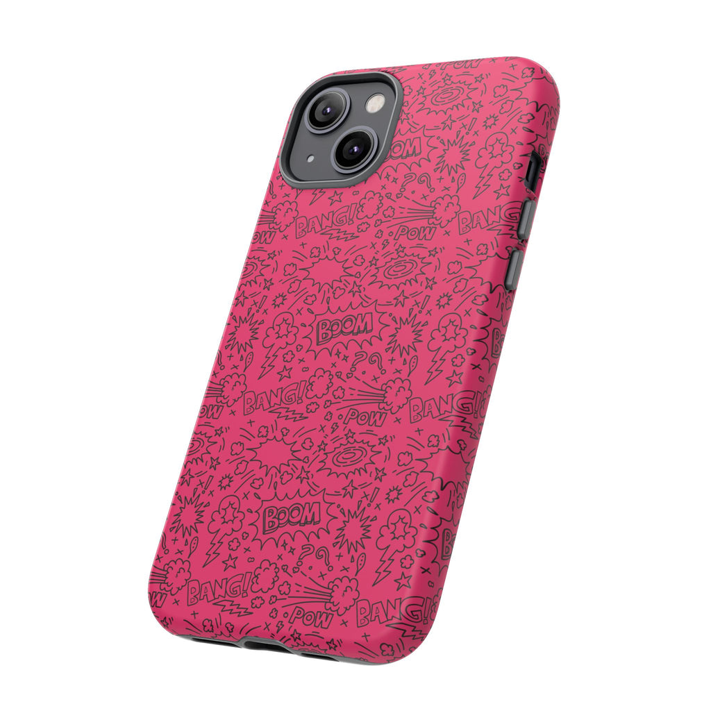 Pink Wow Tough Case for iPhone, Galaxy, or Google Pixel