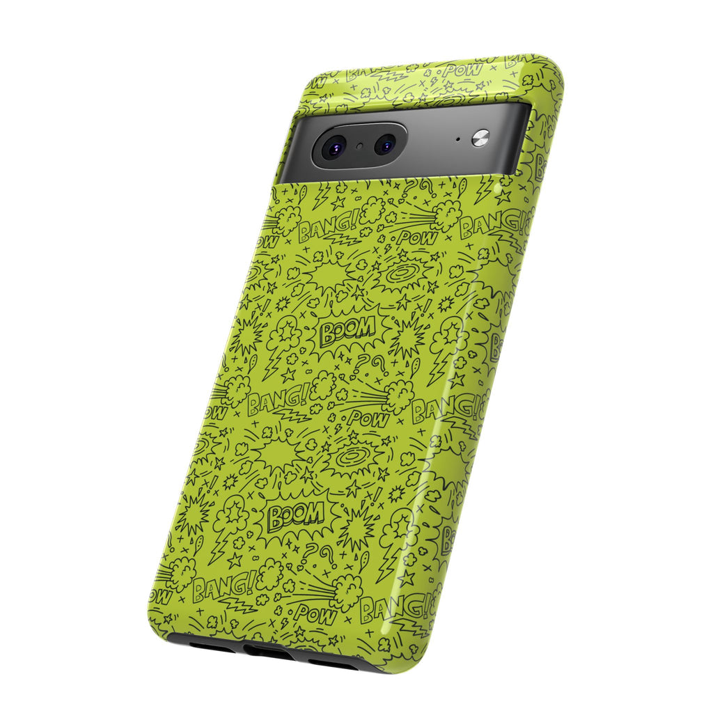 Neon Lime Wow Tough Case for iPhone, Galaxy, or Google Pixel