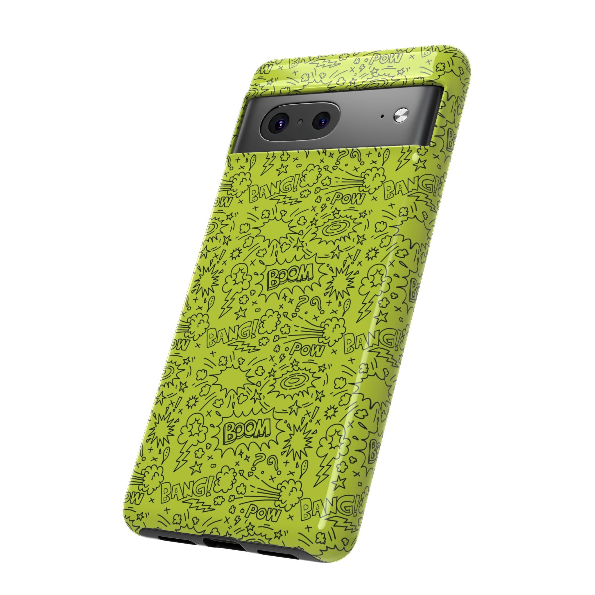 Neon Lime Wow Tough Case for iPhone, Galaxy, or Google Pixel