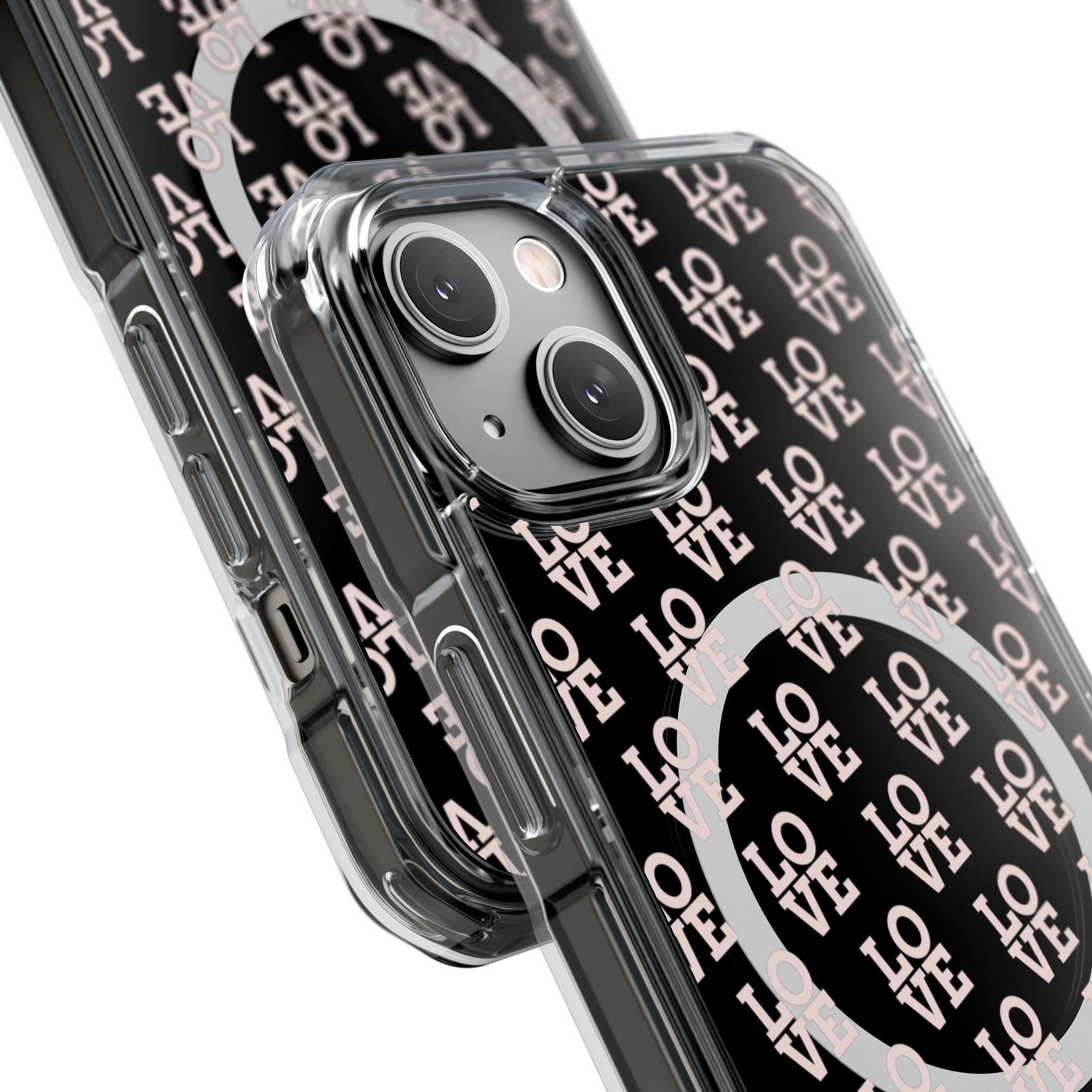 LOVE Magnetic iPhone 14, 15, 16 Series Clear Impact Cases