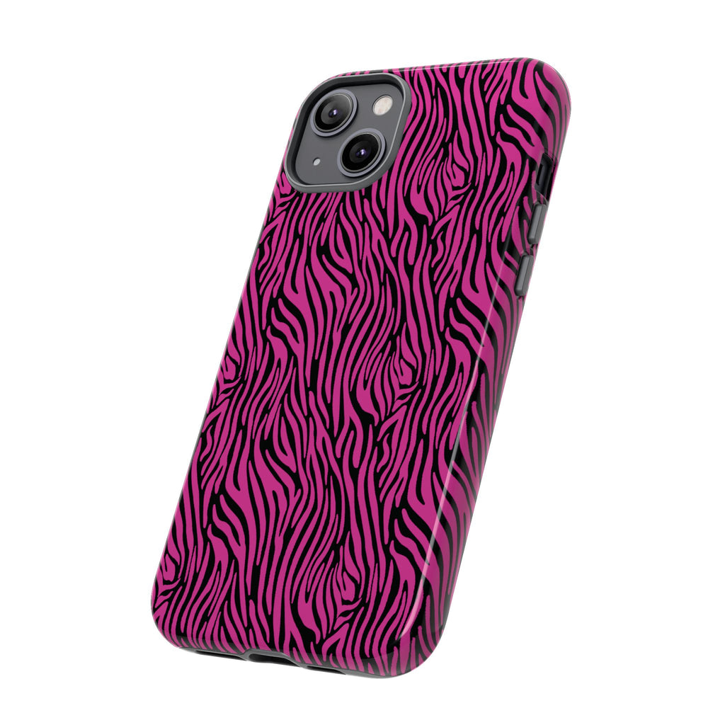 Pink Zebra Tough Phone Case for iPhone, Galaxy, or Google Pixel