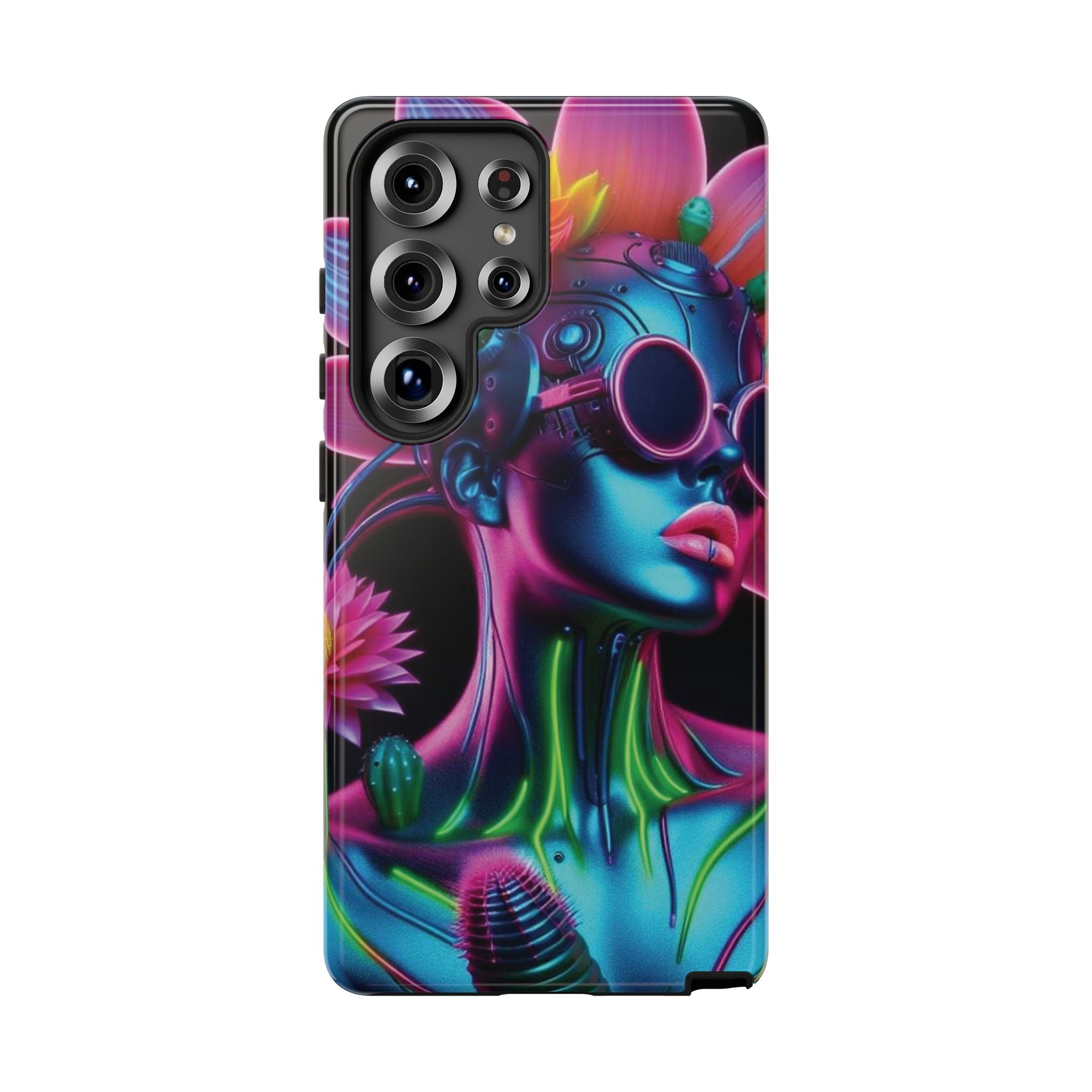 Neon Androgen Cactus Flower Tough Phone Case for iPhone, Galaxy, or Google Pixel