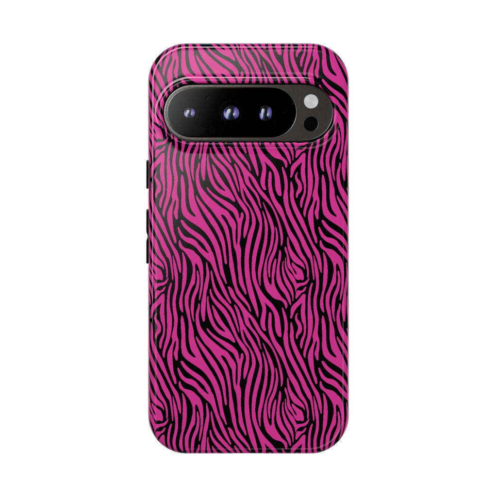 Pink Zebra Tough Phone Case for iPhone, Galaxy, or Google Pixel