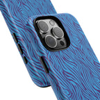 Zebra Print Blue and Purple Tough Case for iPhone, Galaxy or Google Pixel