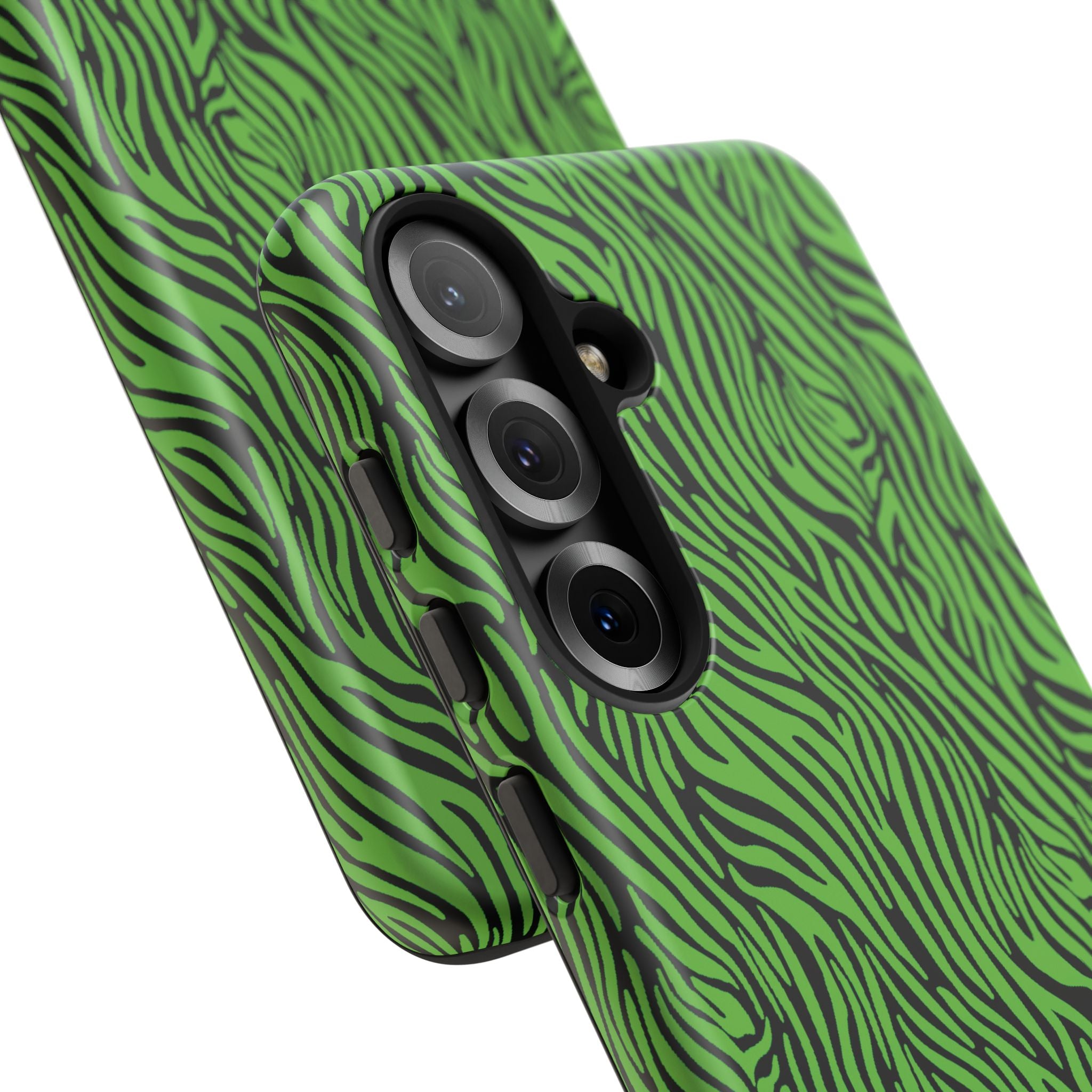 Neon Green Zebra Tough Phone Case iPhone, Galaxy, or Google Pixel