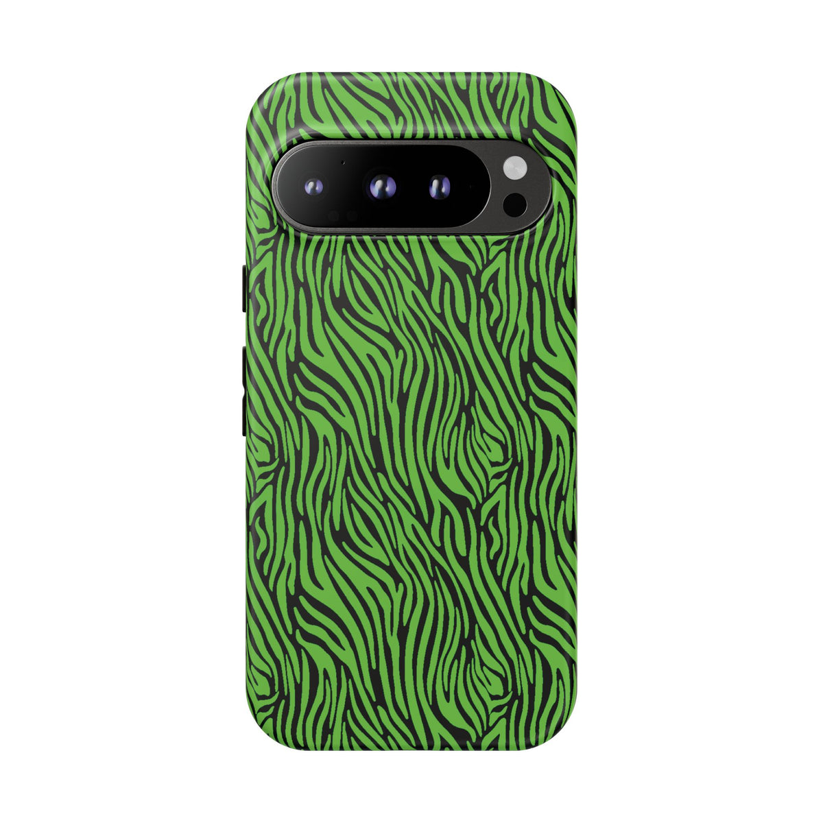 Neon Green Zebra Tough Phone Case iPhone, Galaxy, or Google Pixel