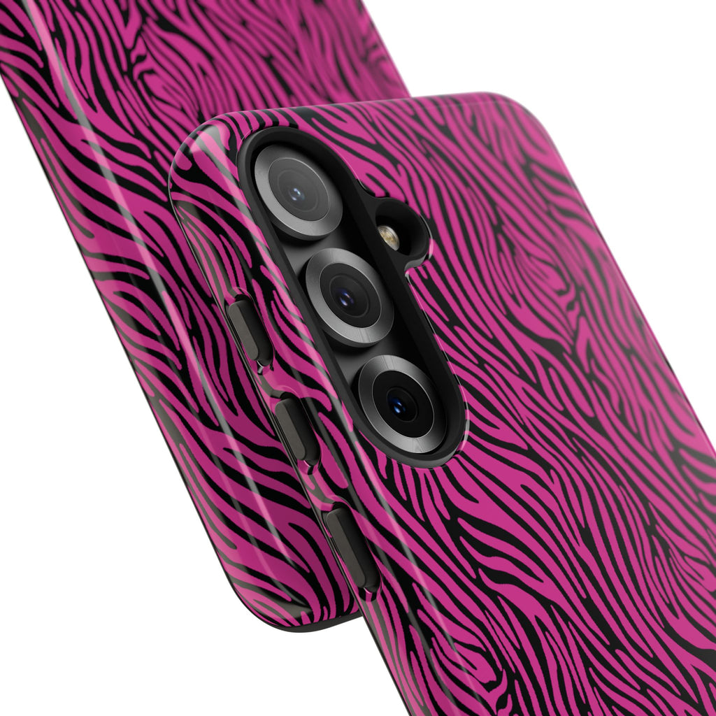 Pink Zebra Tough Phone Case for iPhone, Galaxy, or Google Pixel