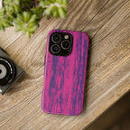 Pink Purple Wood Print Tough Phone Case iPhone, Galaxy, or Google Pixel