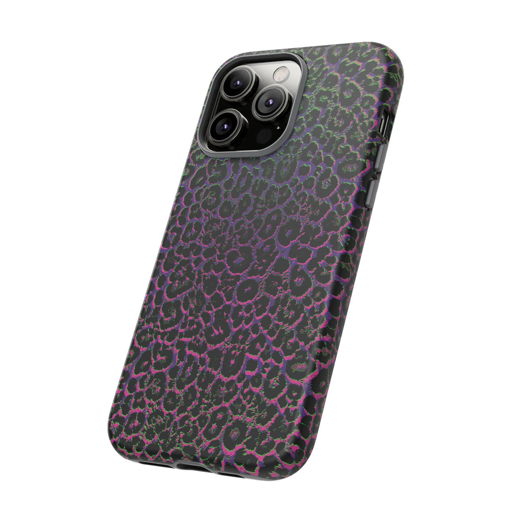 Colorful Leopard Tough Phone Case for iPhone, Galaxy, or Google Pixel