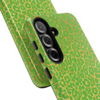 Neon Green Gold Leopard Tough Phone Case iPhone, Galaxy, or Google Pixel