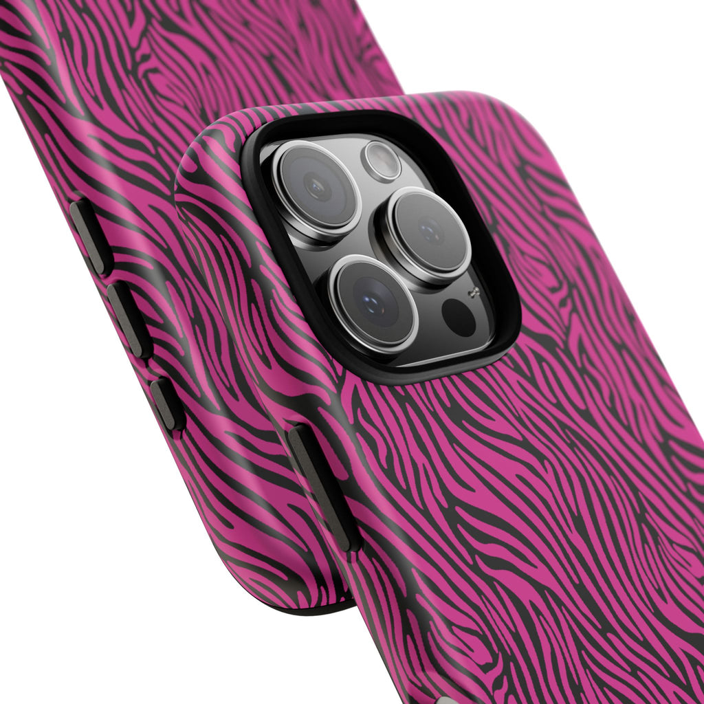 Pink Zebra Tough Phone Case for iPhone, Galaxy, or Google Pixel