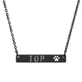 TOP Cutout Paw Bar Necklace (Engraving)