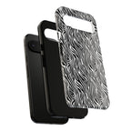 Black and White Zebra Print Tough Case iPhone, Galaxy and Google Pixel