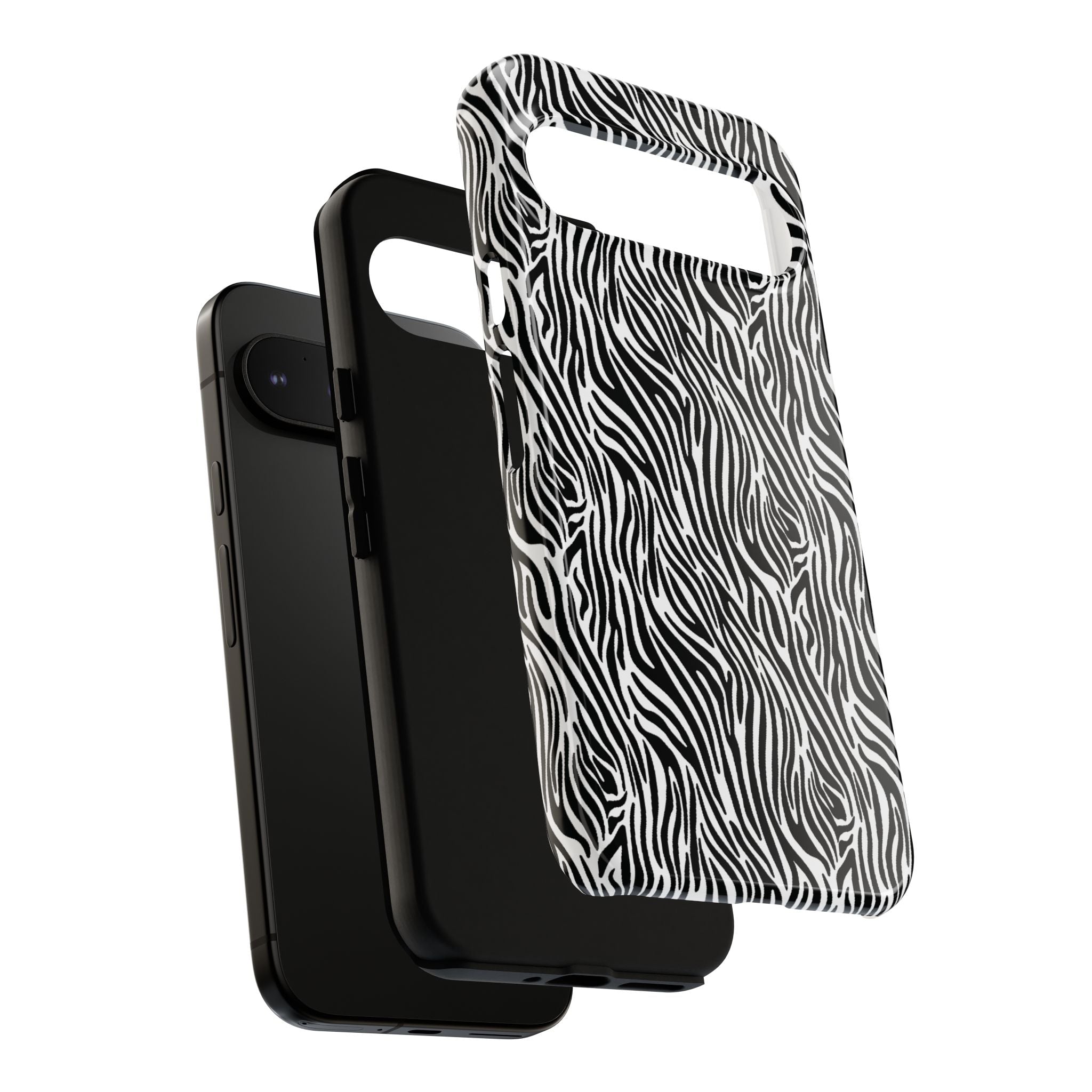 Black and White Zebra Print Tough Case iPhone, Galaxy and Google Pixel