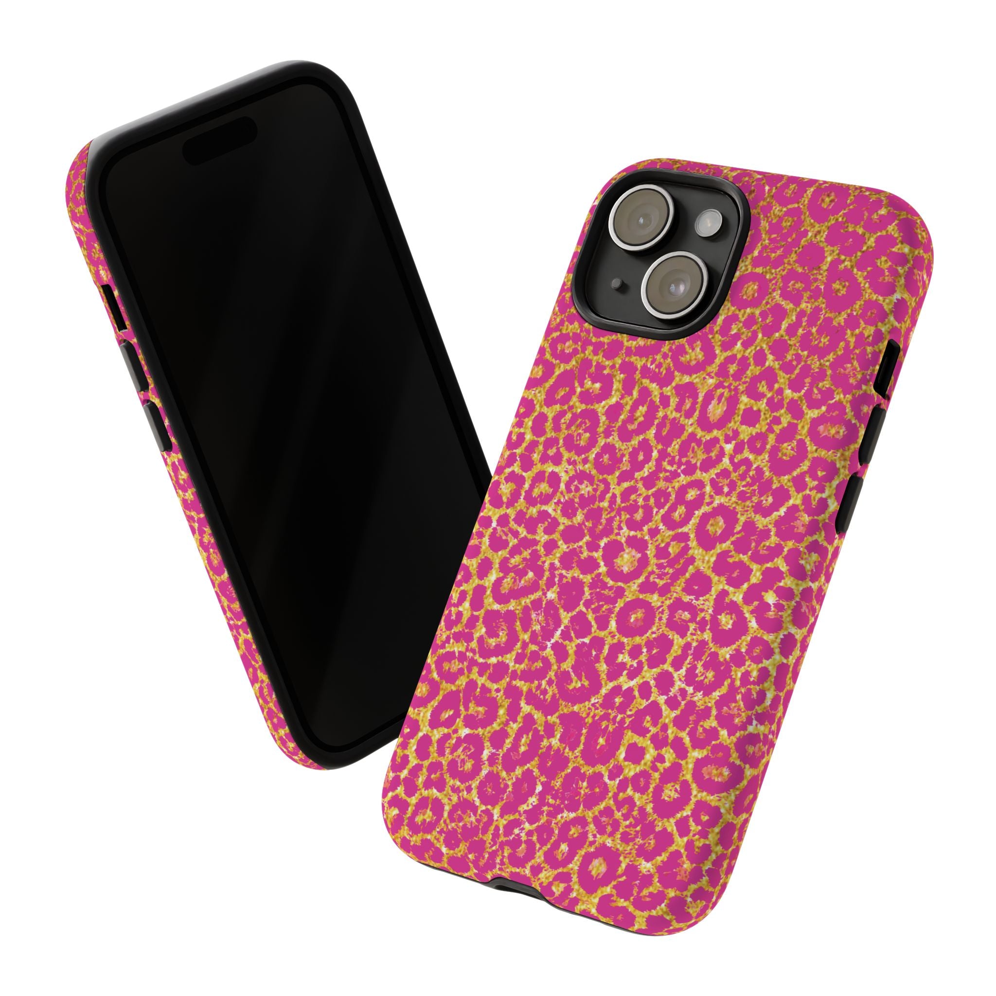 Pink Gold Leopard Tough Case for iPhone, Galaxy, or Google Pixel