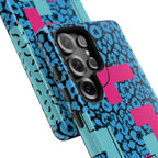 LOVE Blue Leopard 80s Vibe Tough Case for iPhone, Galaxy, or Google Pixel