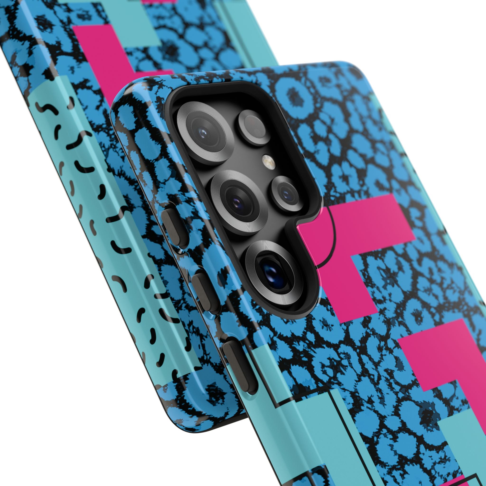 LOVE Blue Leopard 80s Vibe Tough Case for iPhone, Galaxy, or Google Pixel