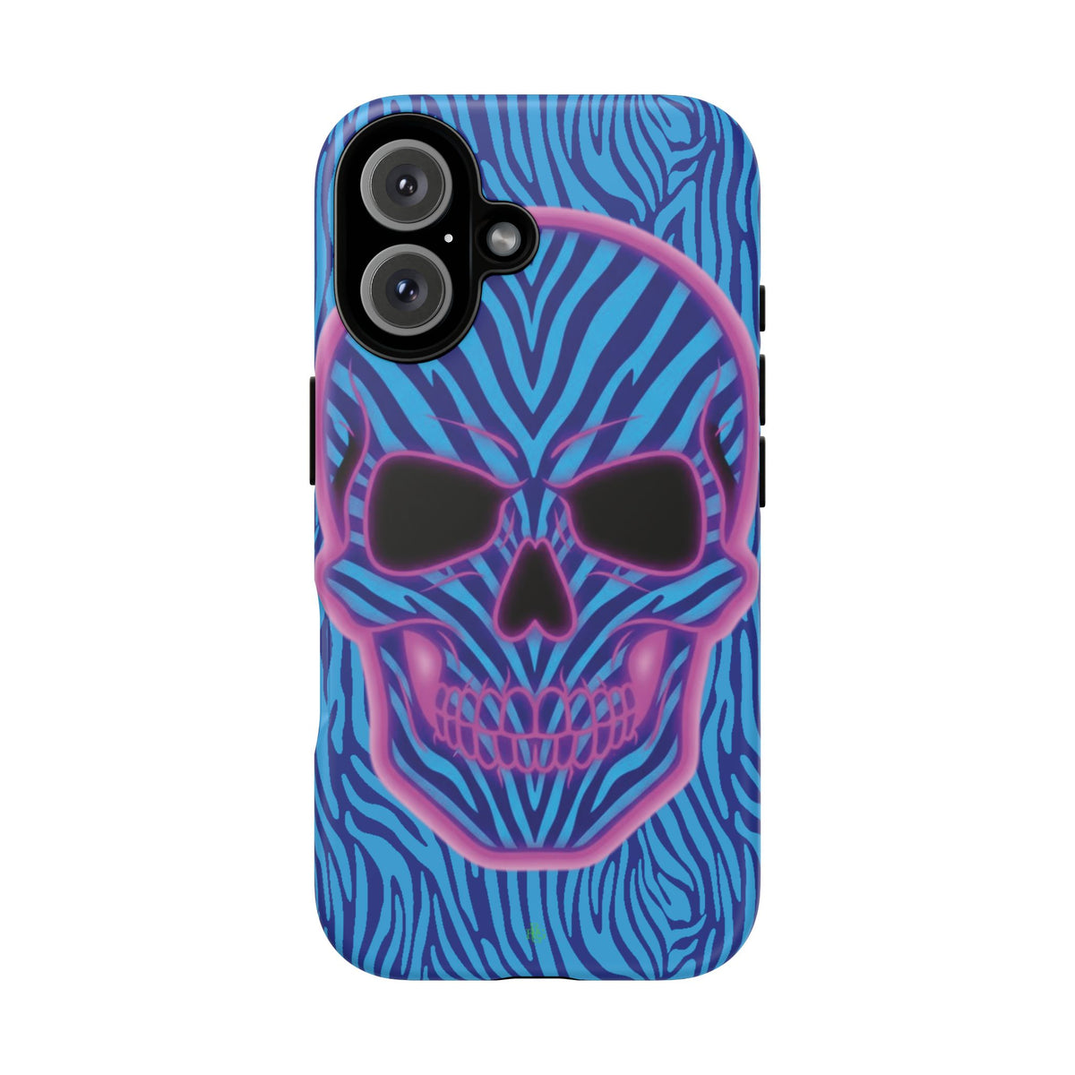 Neon Zebra Skull Tough Phone Case for iPhone, Galaxy, or Google Pixel