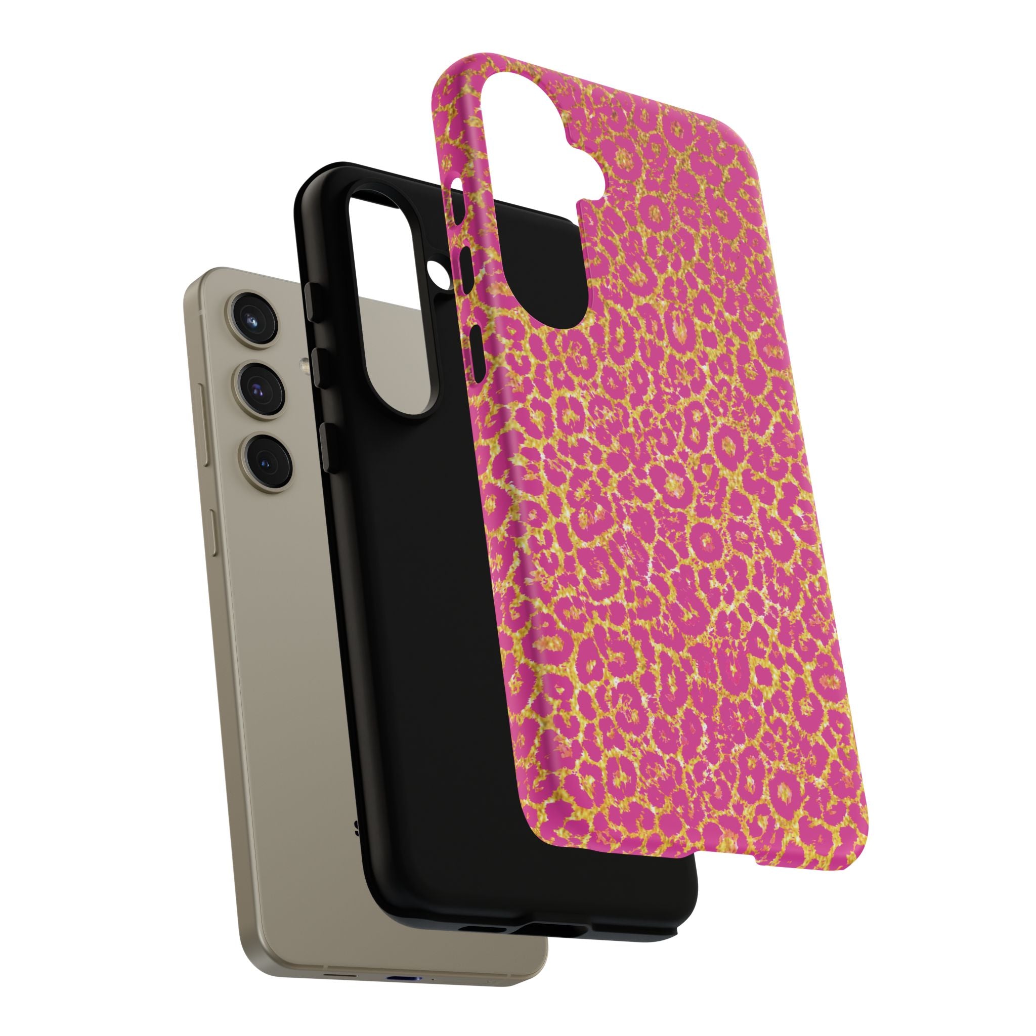 Pink Gold Leopard Tough Case for iPhone, Galaxy, or Google Pixel
