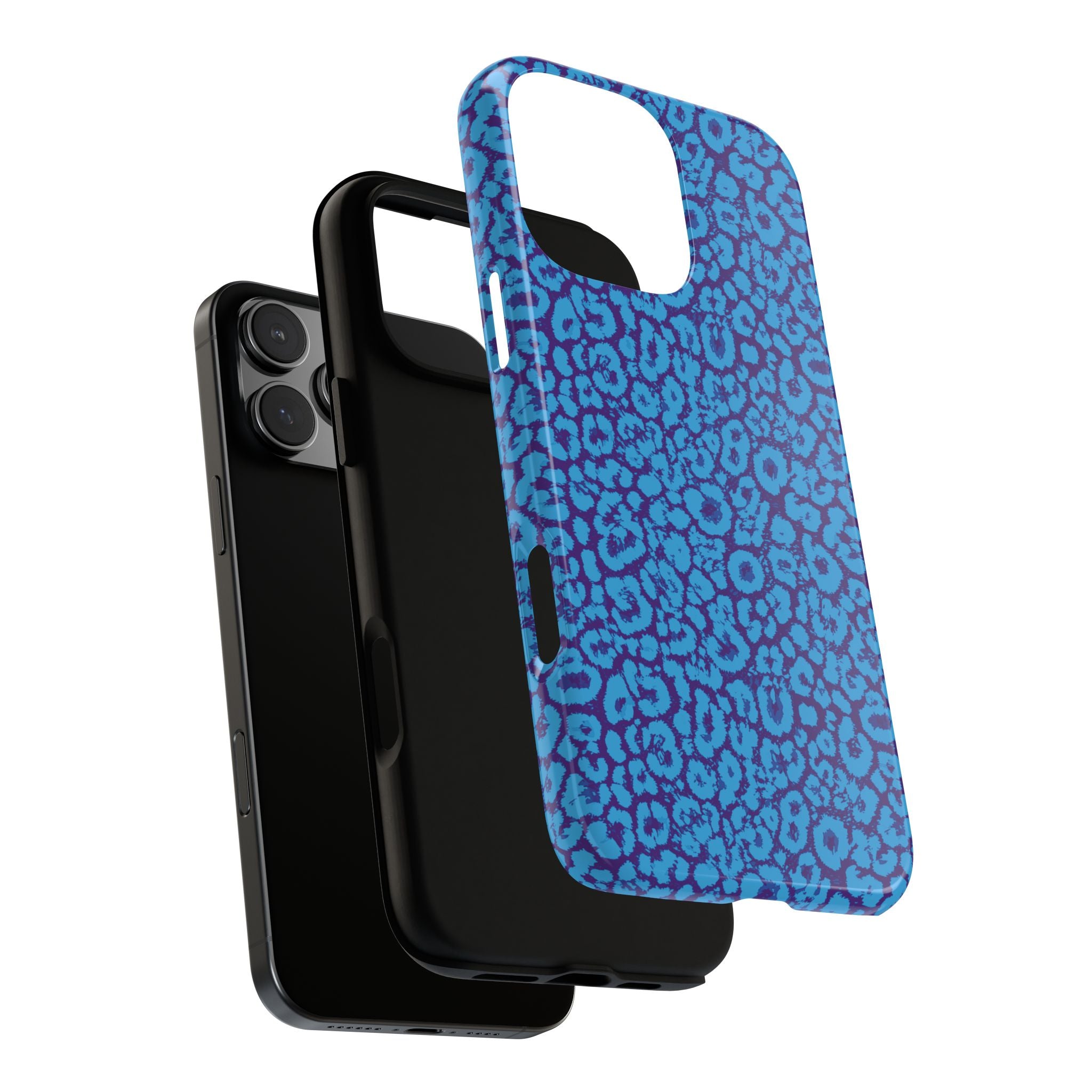 Blue Purple Leopard Tough Phone Case iPhone, Galaxy, or Google Pixel