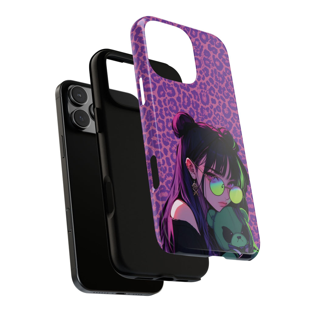 Purple Pink Leopard Kz iPhone, Galaxy and Google Tough Cases